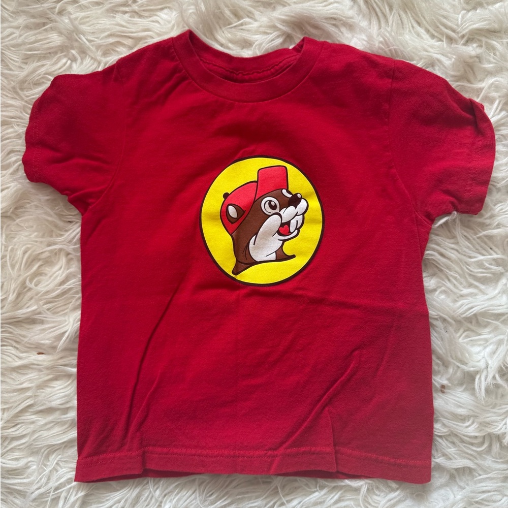 Buc-ee's Classic Logo T-Shirt, Red, Cotton Crew Neck child youth xtra small